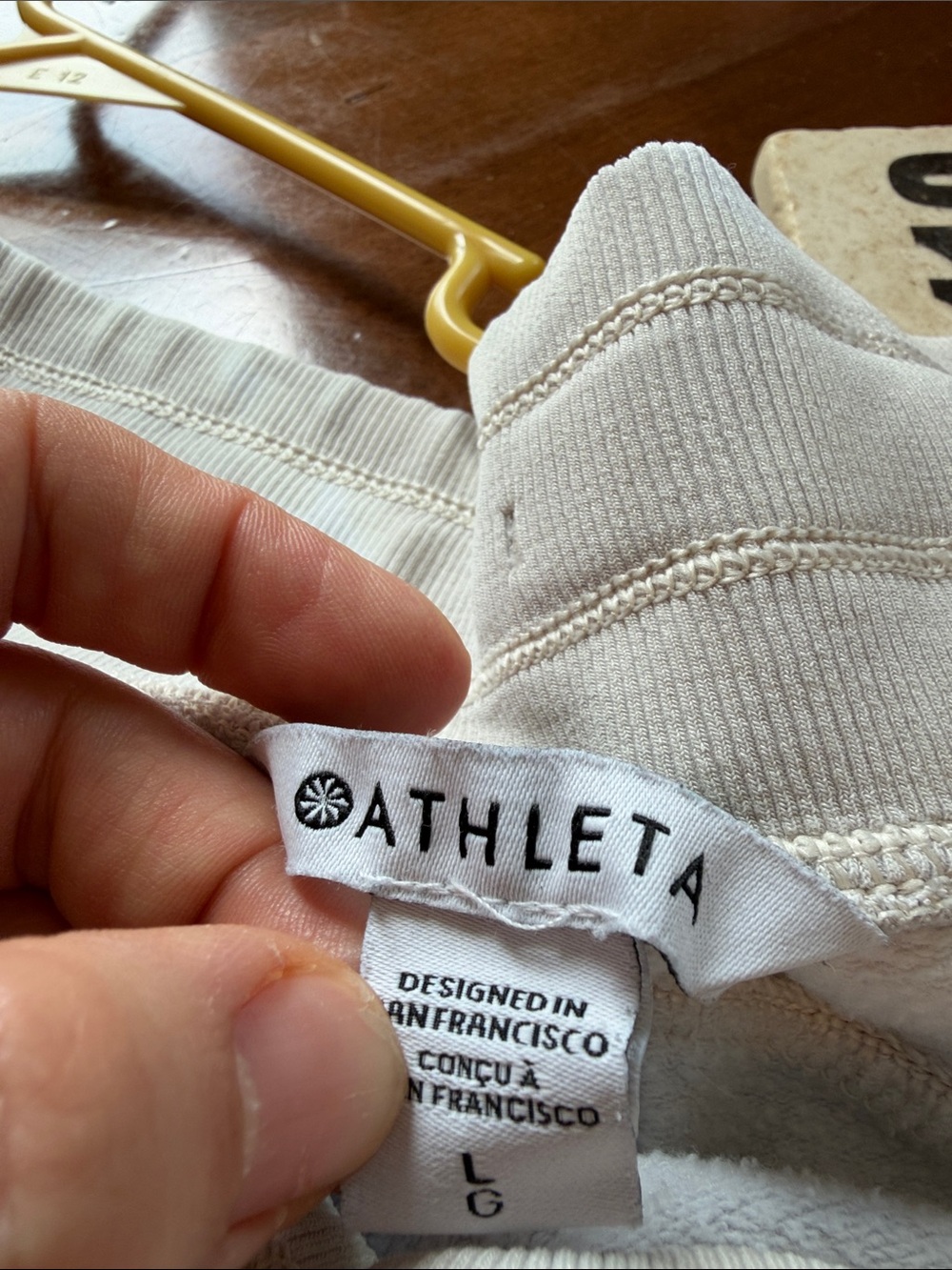 Athleta Cream Ribbed Drawstring Sweatpants - Picture 2 of 4